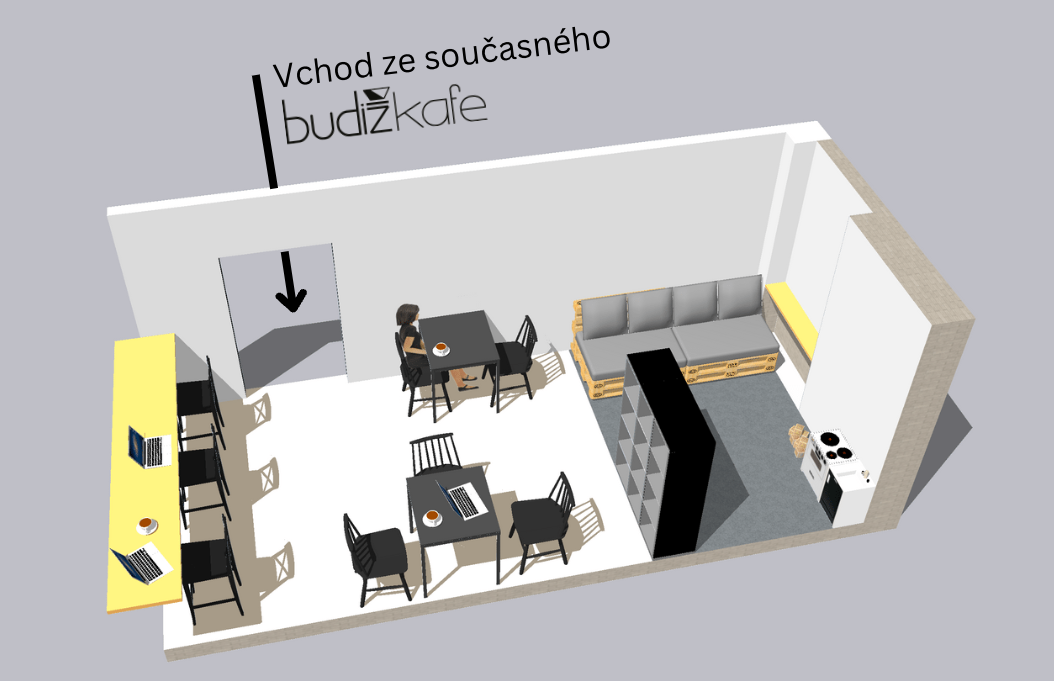 vizualizace rozšířené kavárny