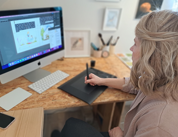 Takto jsem trávila asi 150 hodin a propojovala akvarelové malby s texty než byla kniha připravená ke zrození...