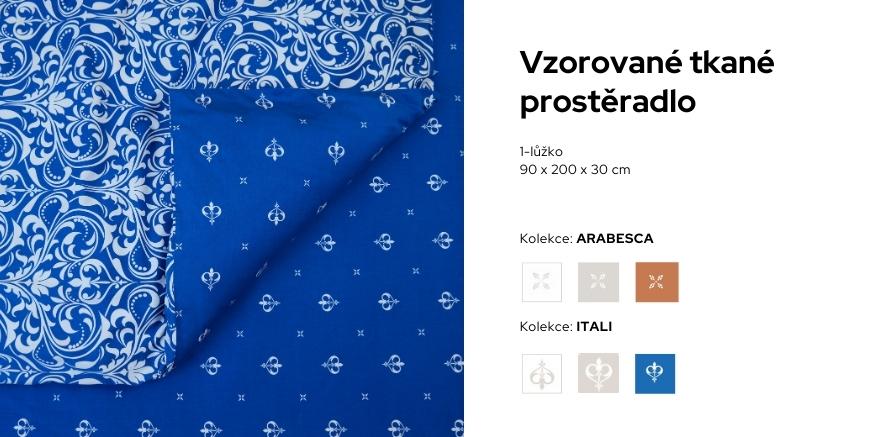 LilyBeth tkané vzorované prostěradlo na 1-lůžko 90x200 cm