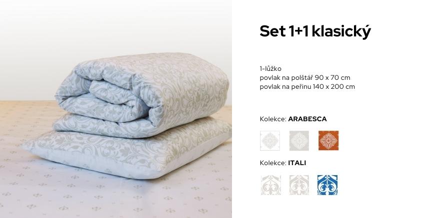 Set na 1-lůžko 1+1, povlak na peřinu a polštář