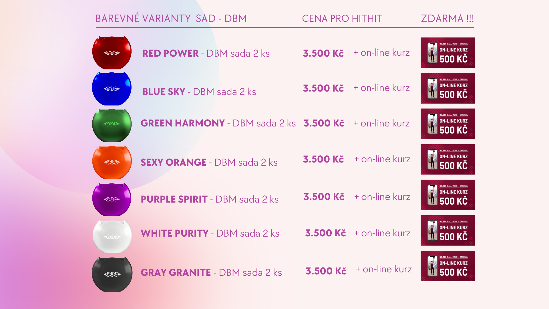 VÝBĚR ZE SEDMI BAREV SAD DBM 