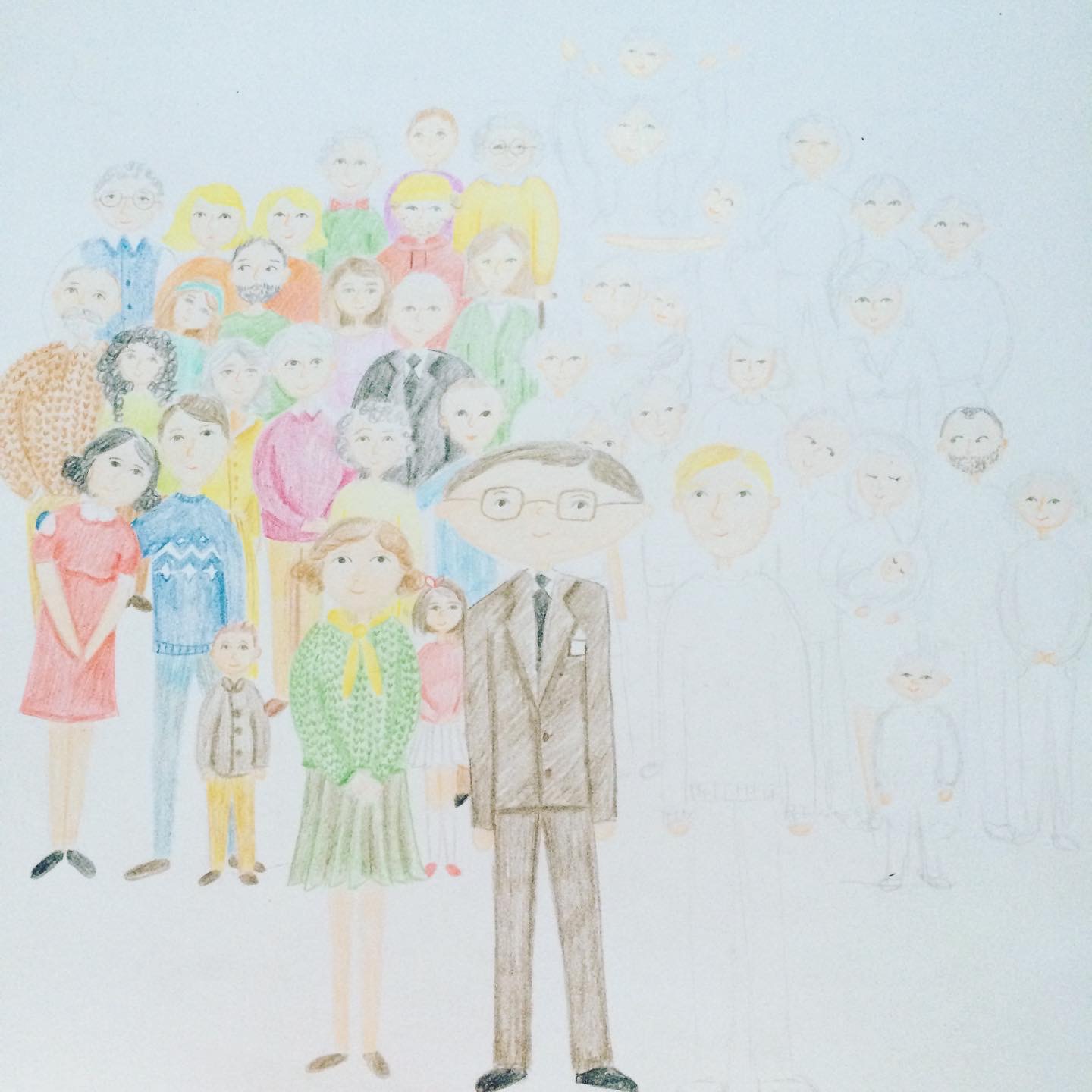 Rozpracovaná ilustrace Wintonových dětí