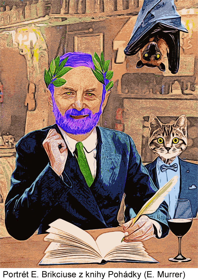 Portrét Eugena Brikciuse z jeho knihy Pohádky, kterou ilustroval Ewald Murrer