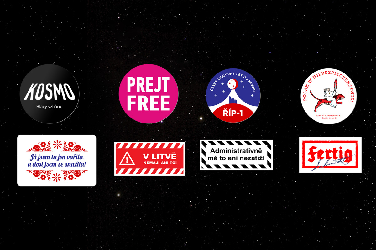 Kosmosamolepky (foto všech suvenýrů najdete v galerii)