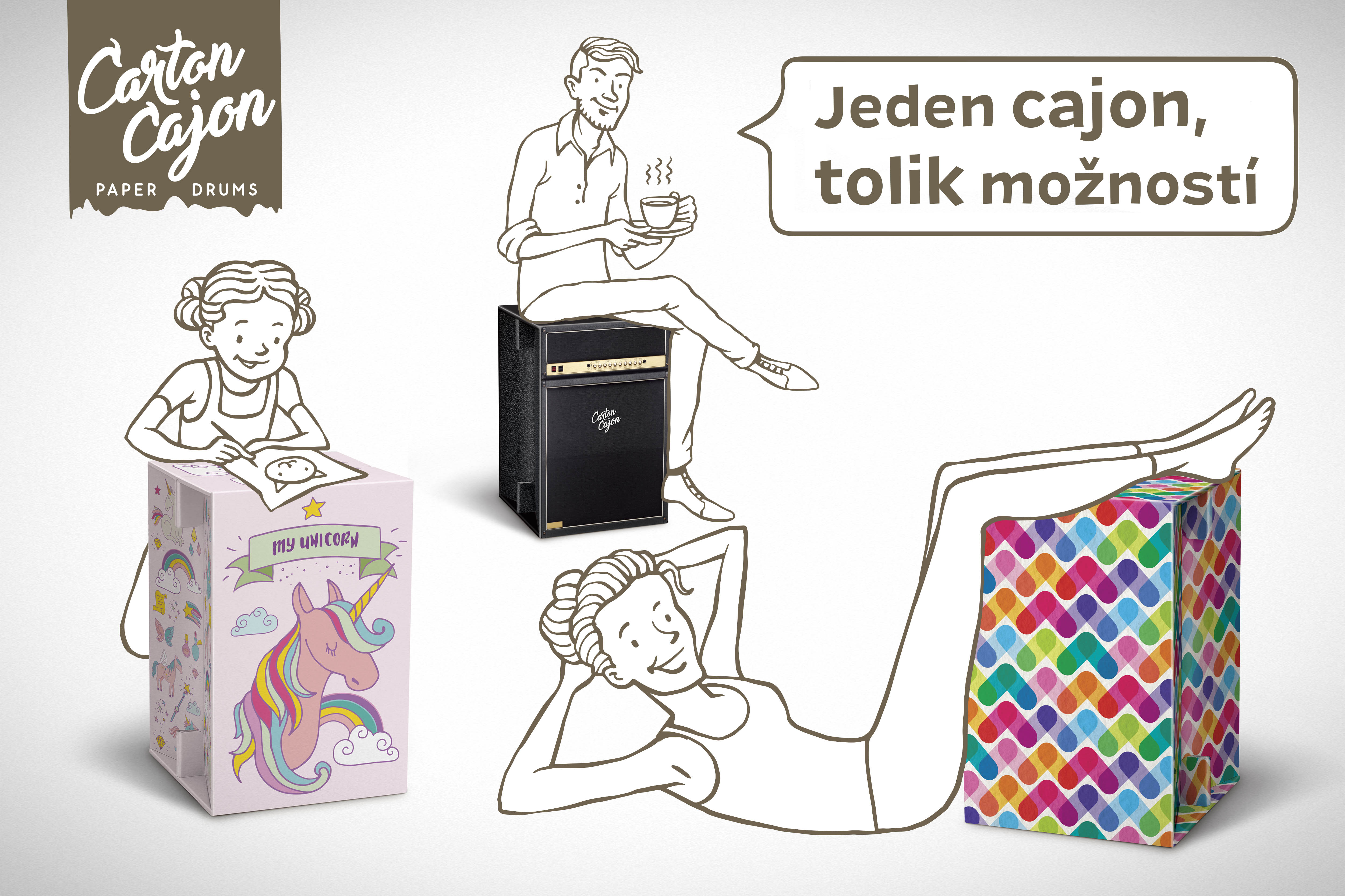 Papírové Carton Cajony se vyrábějí v mnoha designech.