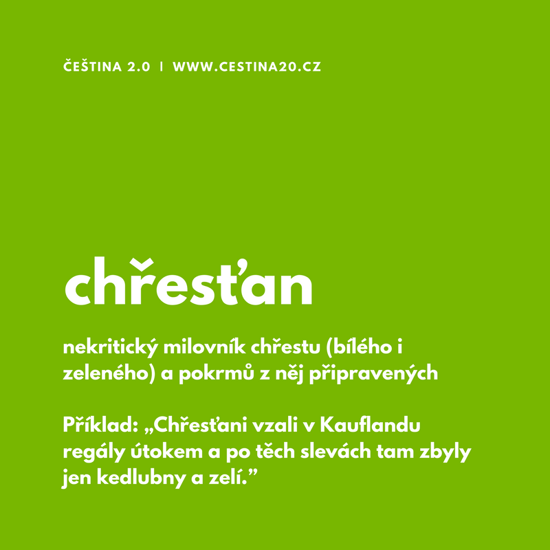 Chřesťan: nekritický milovník chřestu (zeleného i bílého) a samozřejmě i pokrmů z něj