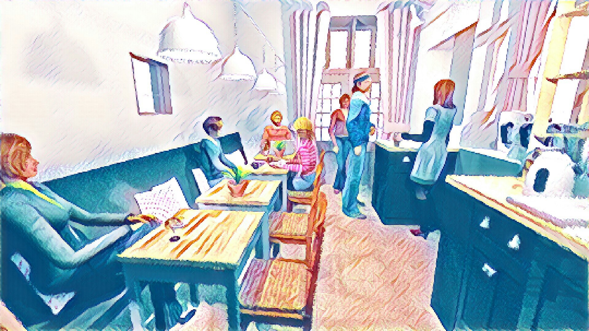 vizualizace kavárny