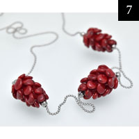 Náhrdelník šišky, sklo, chirurgická ocel #7