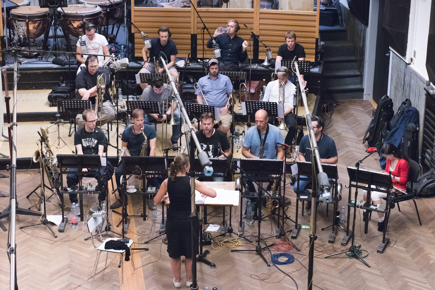 Concept Art Orchestra při nahrávání CD Vánoce dospělých ve Smečky Music Studios