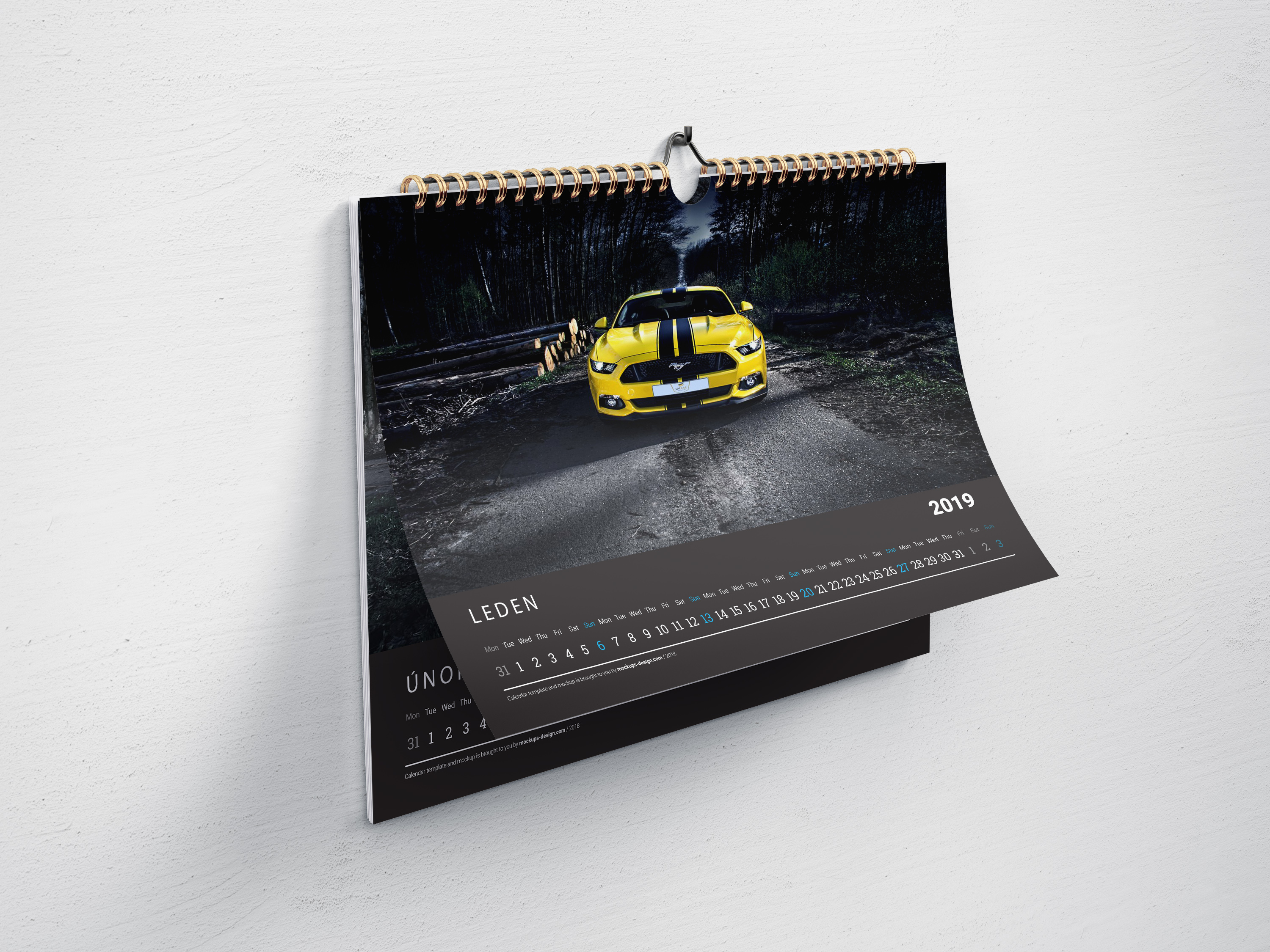 NÁSTĚNNÝ KALENDÁŘ A4 NA ROK 2019 - NAFOCENÝ S NOVÝM MUSTANGEM!