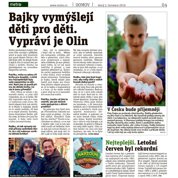 Bajky vymýšlejí děti pro děti, vypráví je Olin