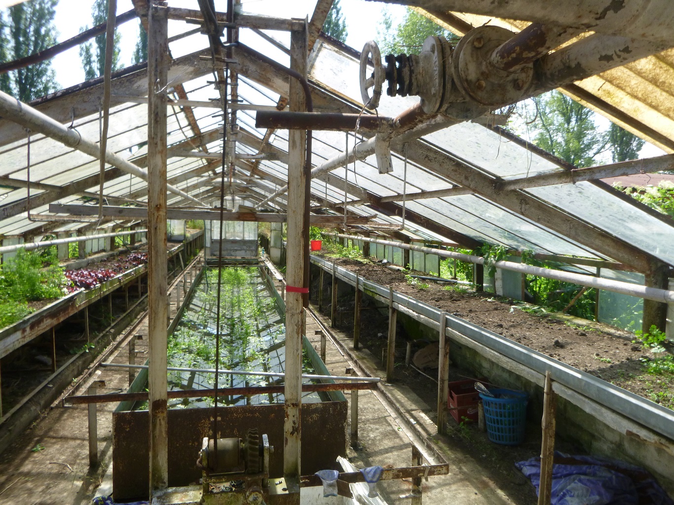 Třetí skleník měl kromě topného  i zvedací systém 