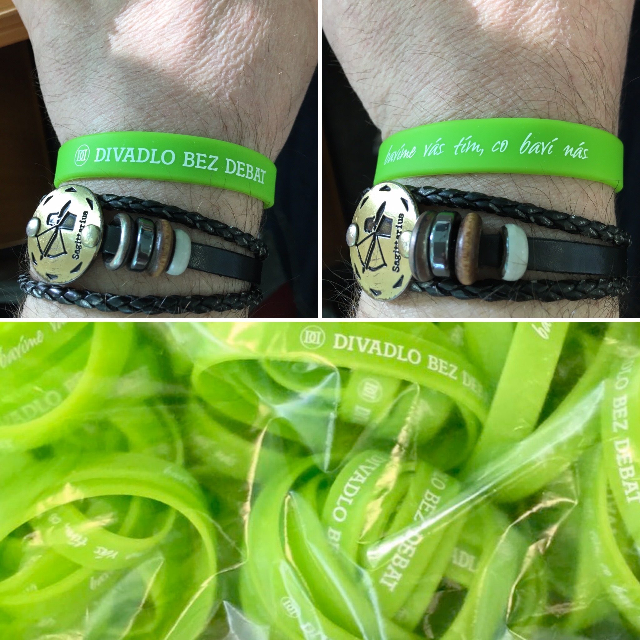 Silikonový náramek s logem divadla