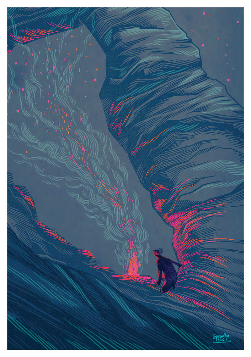 Pohlednice "Noc ve skalách"