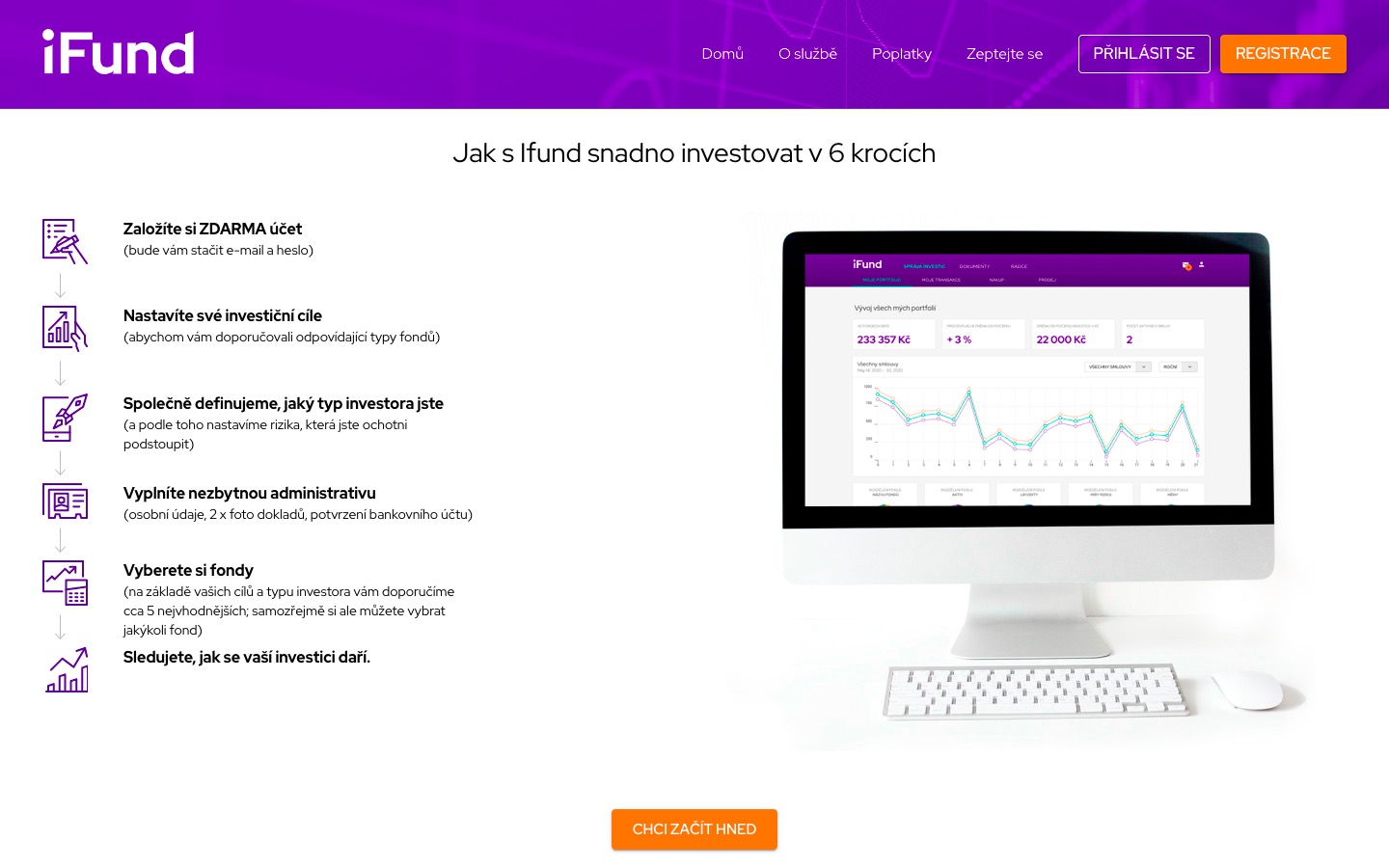 Investování s iFund.cz je snadné v několika přehledných krocích