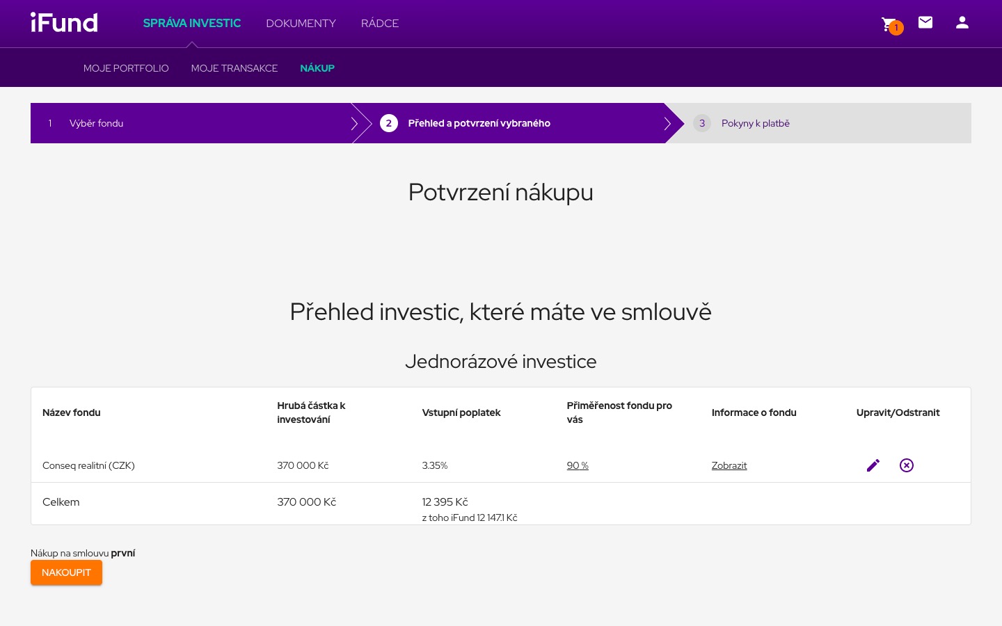 Přehledné informace k nákupu fondu
